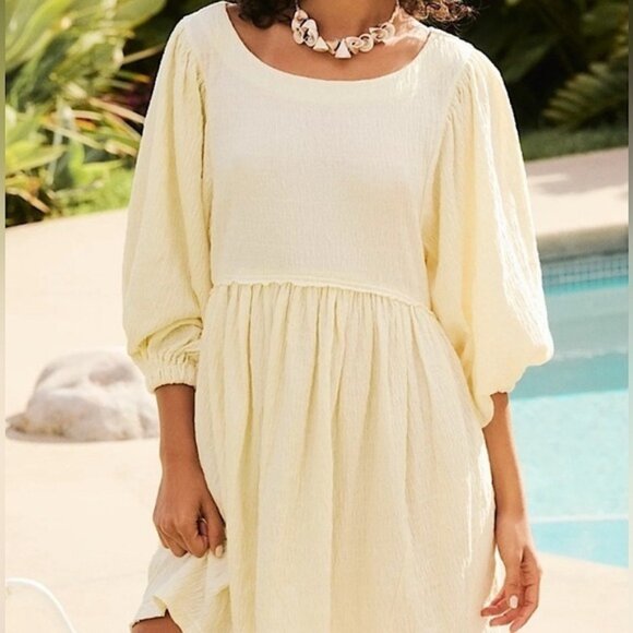Free People Dresses & Skirts - Free people get obsessed ivory smocked babydoll dress